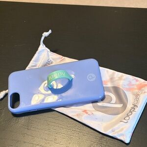 Loopy Case Lavender Blue Silicone Phone Case with Mint Loopy Ring - iPhone 13